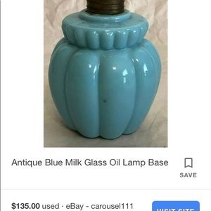 Blue satin oil lamp